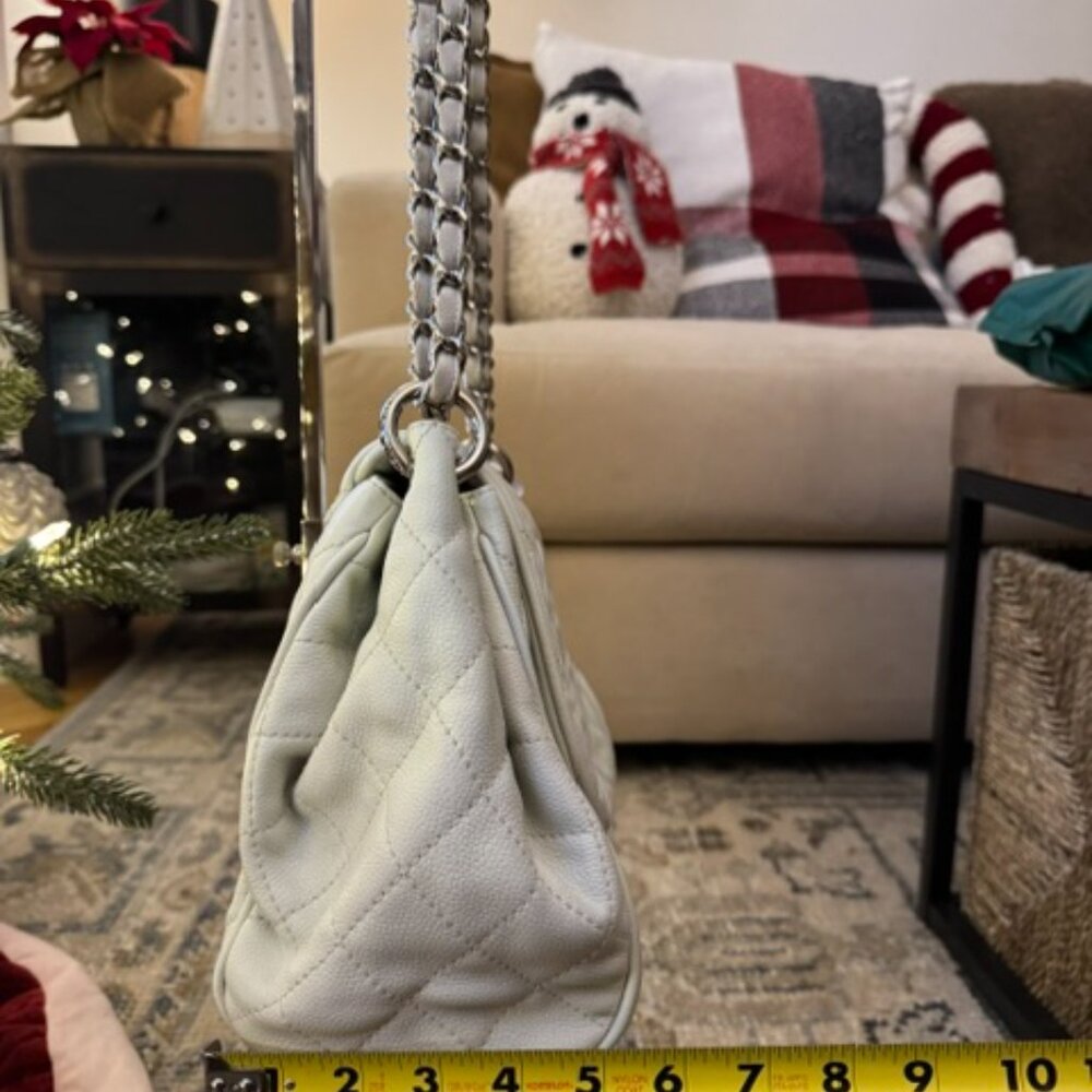 CHANEL TIMELESS ACCORDION BAG PURSE IN WINTER WHITE - Picture 4 of 15